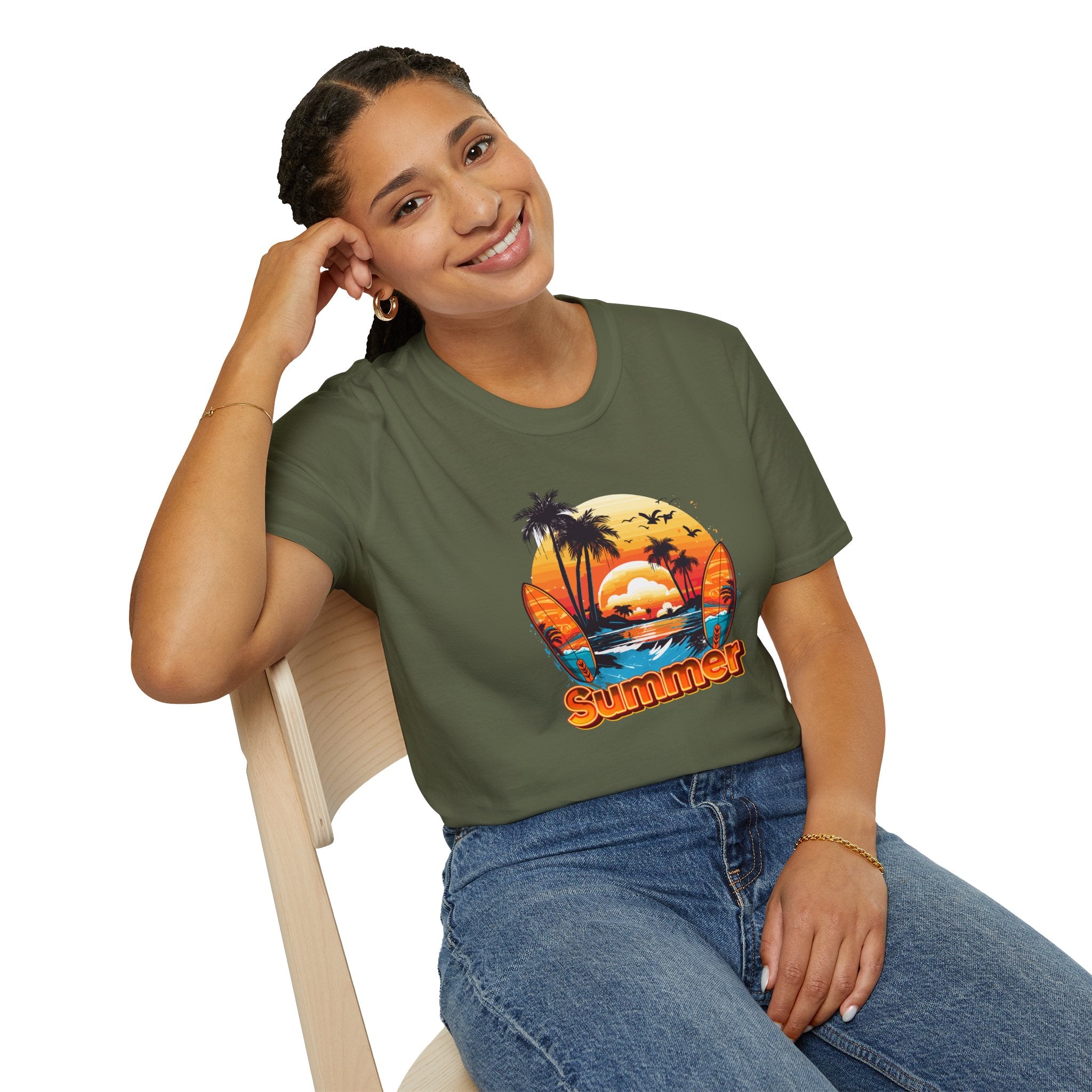 Summer Vibes Unisex T-Shirt - Lightweight & Comfortable for Beach Parties, Picnics, and Casual Days