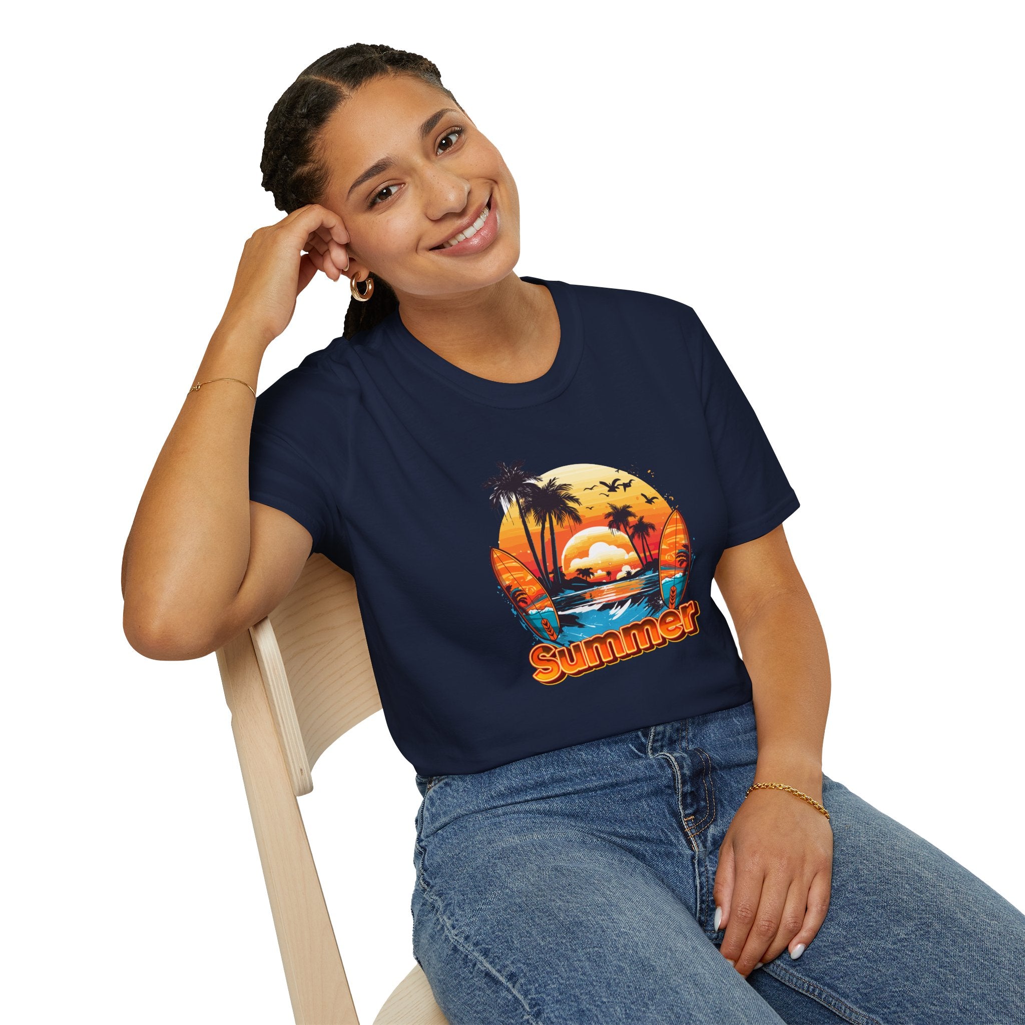 Summer Vibes Unisex T-Shirt - Lightweight & Comfortable for Beach Parties, Picnics, and Casual Days