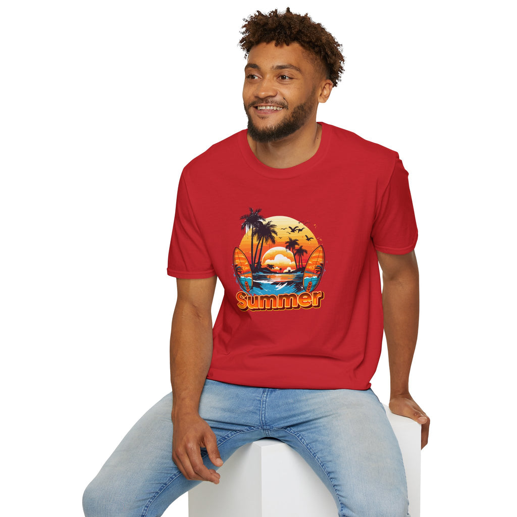 Summer Vibes Unisex T-Shirt - Lightweight & Comfortable for Beach Parties, Picnics, and Casual Days