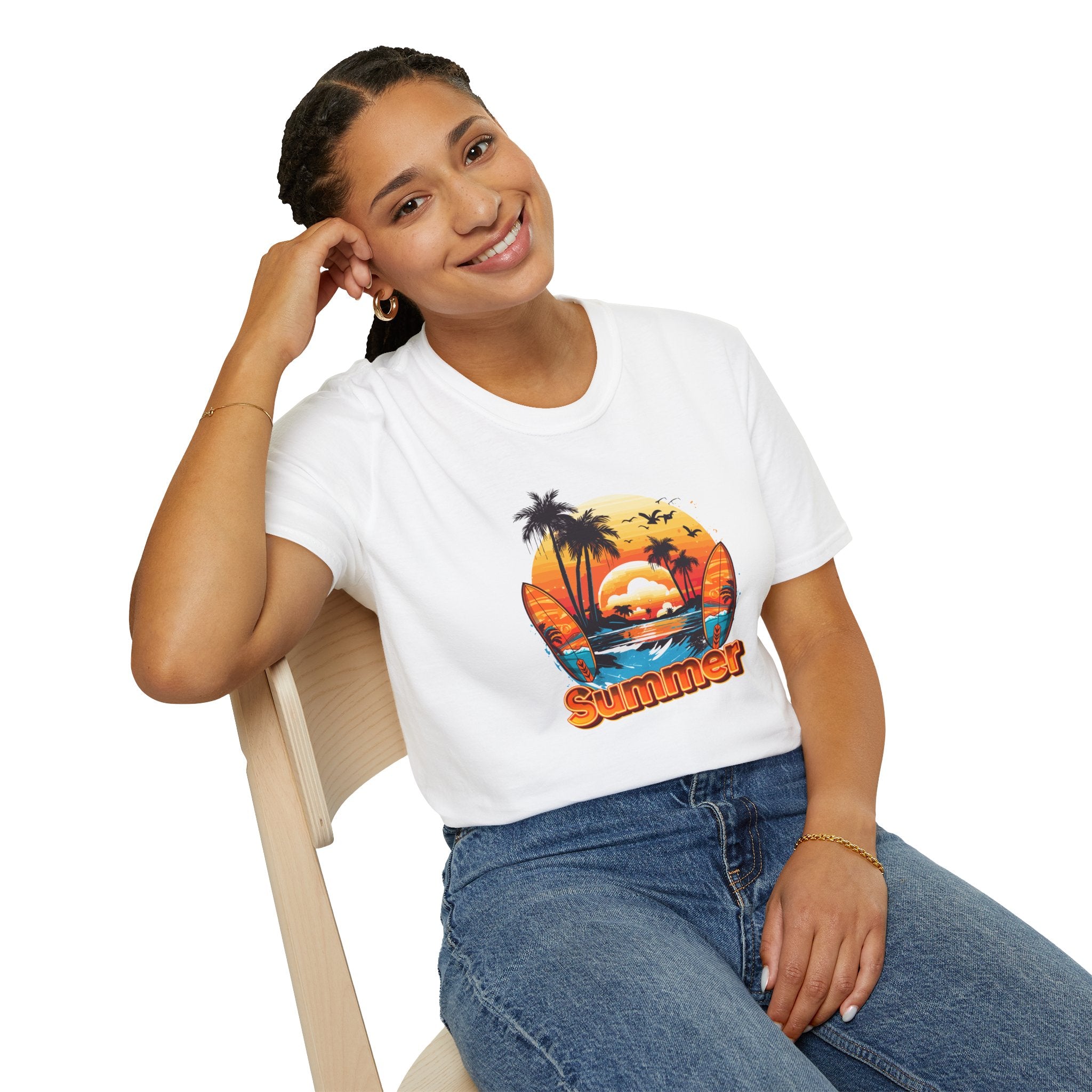 Summer Vibes Unisex T-Shirt - Lightweight & Comfortable for Beach Parties, Picnics, and Casual Days