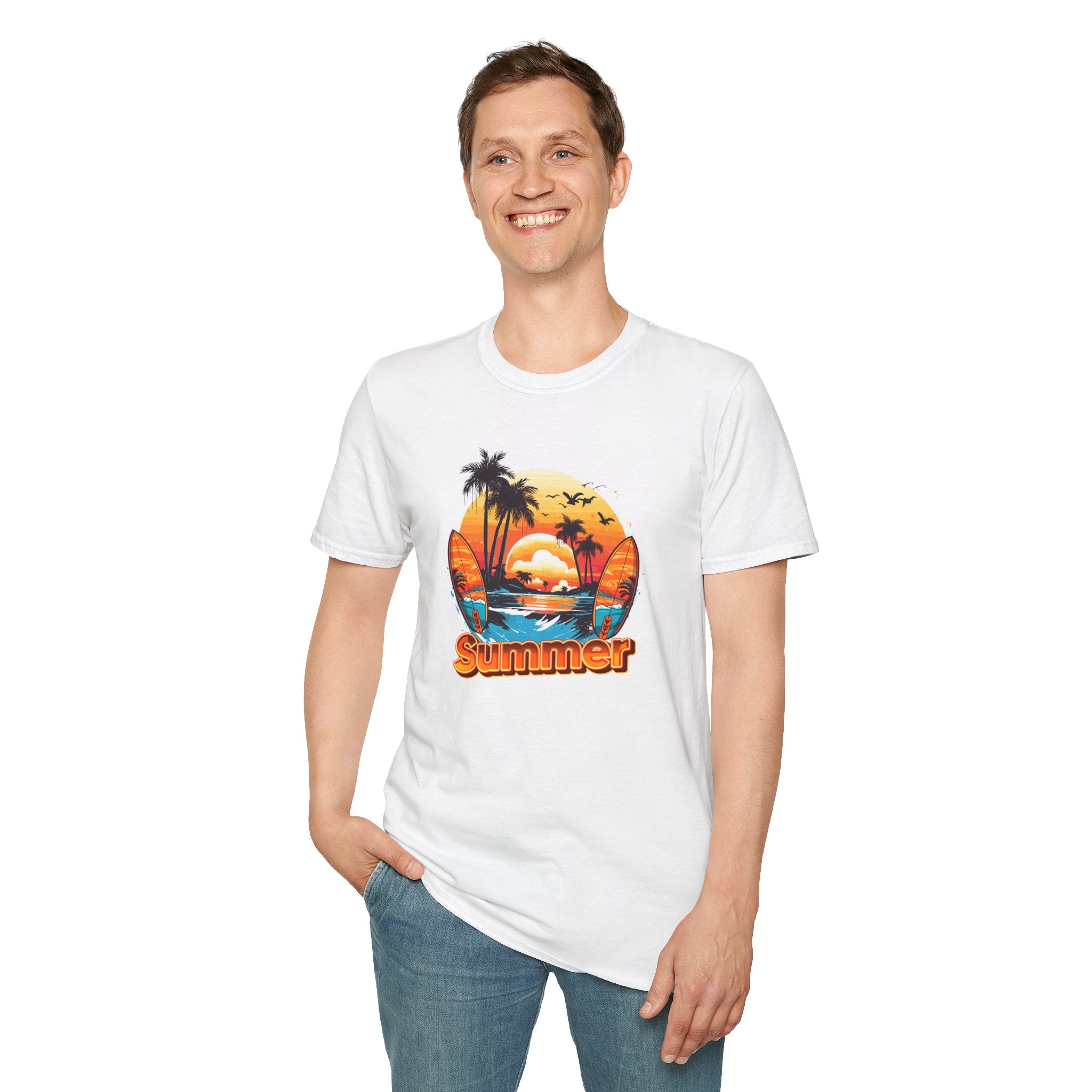 Summer Vibes Unisex T-Shirt - Lightweight & Comfortable for Beach Parties, Picnics, and Casual Days