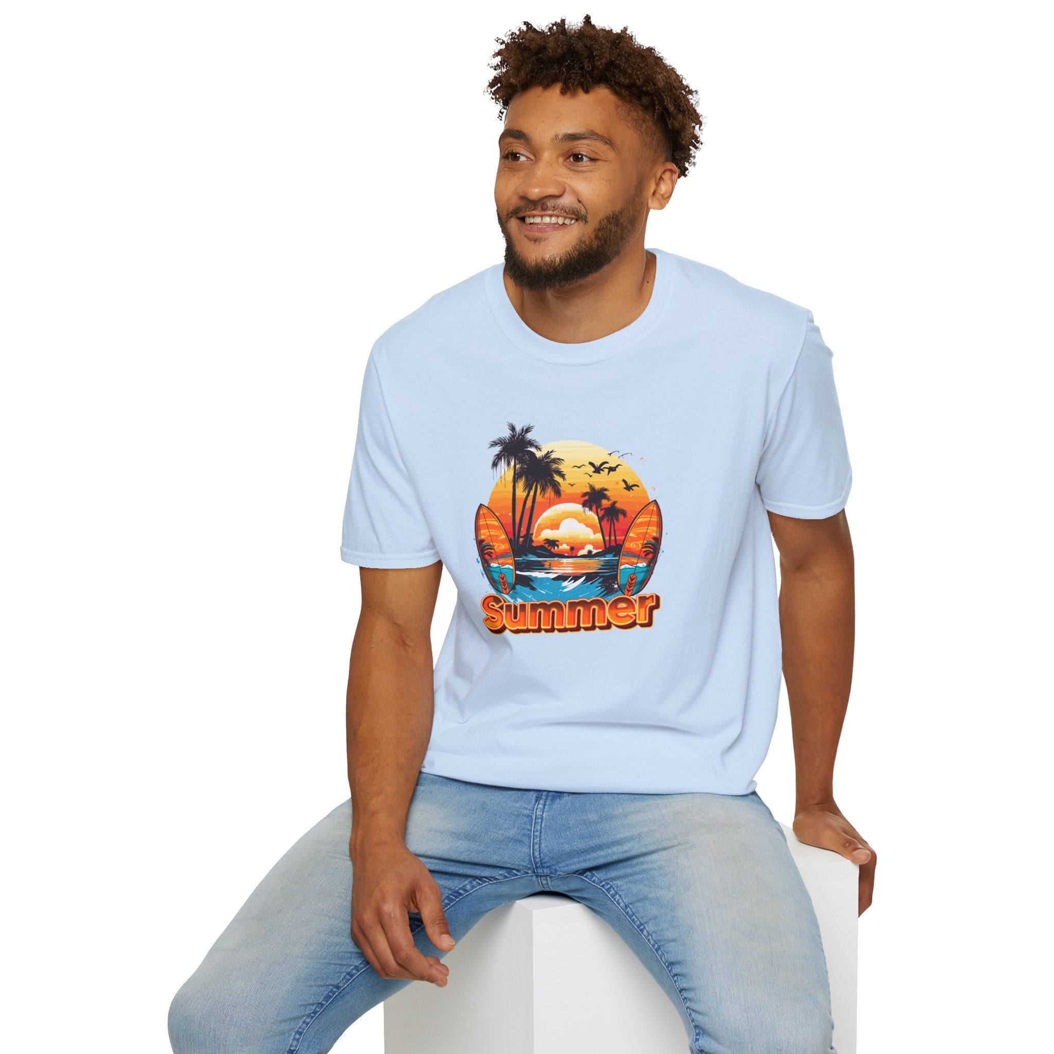 Summer Vibes Unisex T-Shirt - Lightweight & Comfortable for Beach Parties, Picnics, and Casual Days