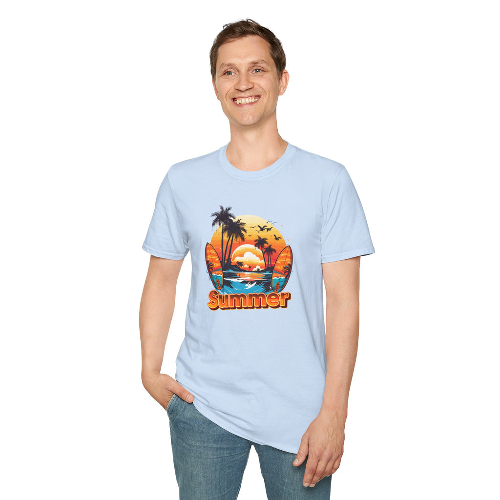Summer Vibes Unisex T-Shirt - Lightweight & Comfortable for Beach Parties, Picnics, and Casual Days