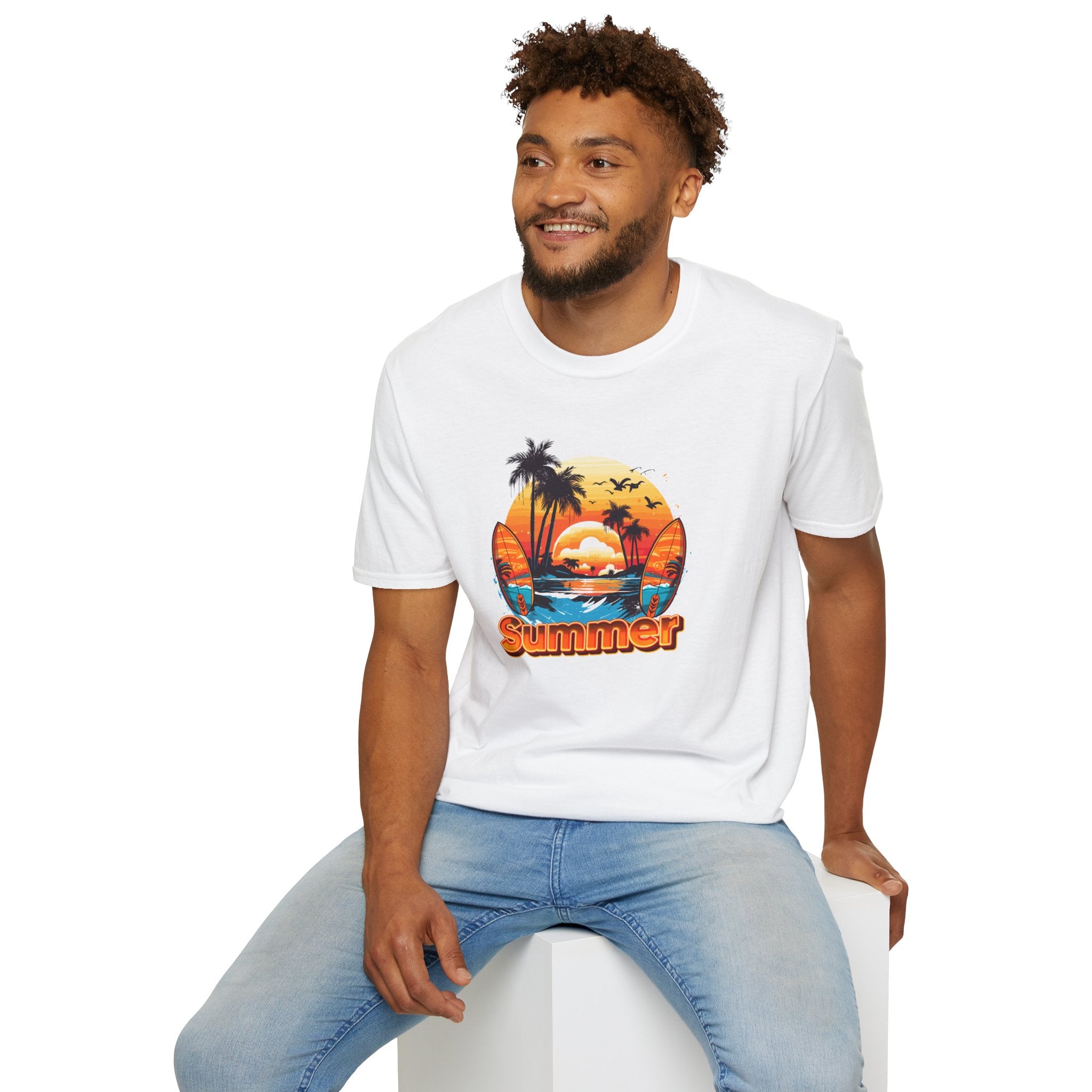 Summer Vibes Unisex T-Shirt - Lightweight & Comfortable for Beach Parties, Picnics, and Casual Days