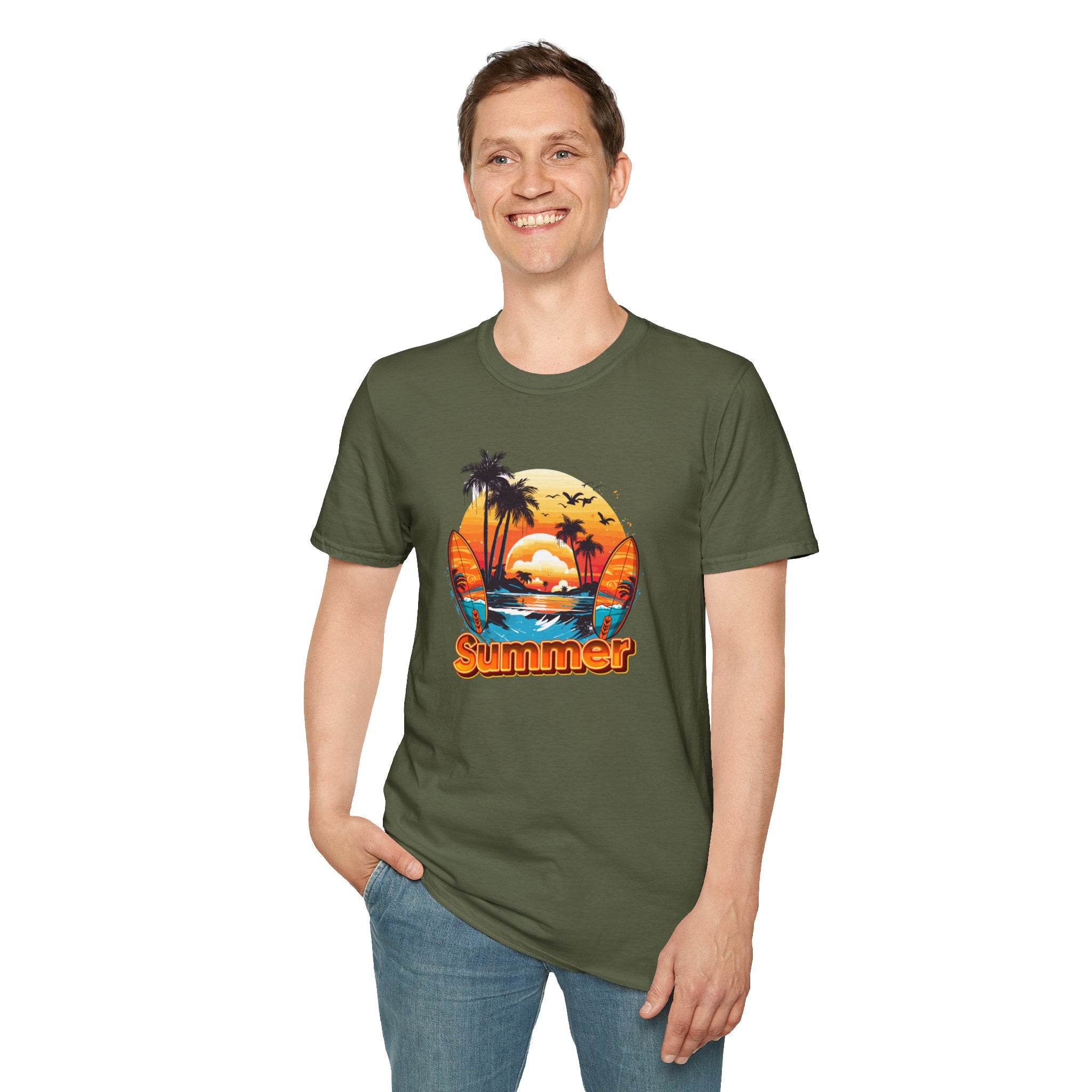 Summer Vibes Unisex T-Shirt - Lightweight & Comfortable for Beach Parties, Picnics, and Casual Days